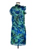 Collective Concepts 100% Polyester Print Blue Cocktail Dress Size M - photo 2