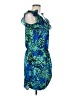 Collective Concepts 100% Polyester Print Blue Cocktail Dress Size M - photo 4
