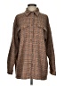 Princess Polly Houndstooth Brown Long Sleeve Blouse Size 4 - photo 1
