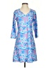 Kaeli Smith Print Blue Casual Dress Size S - photo 1