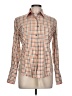 T.ba Houndstooth Orange Tan Long Sleeve Button-Down Shirt Size 12 - photo 1