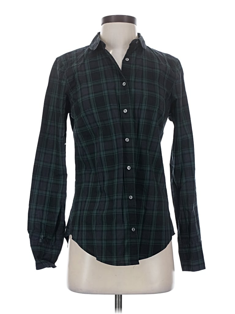 Pre-owned Jcrew Long Sleeve Button Down Shirt In Green