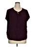 Evri Burgundy Short Sleeve Blouse Size 1X - photo 1