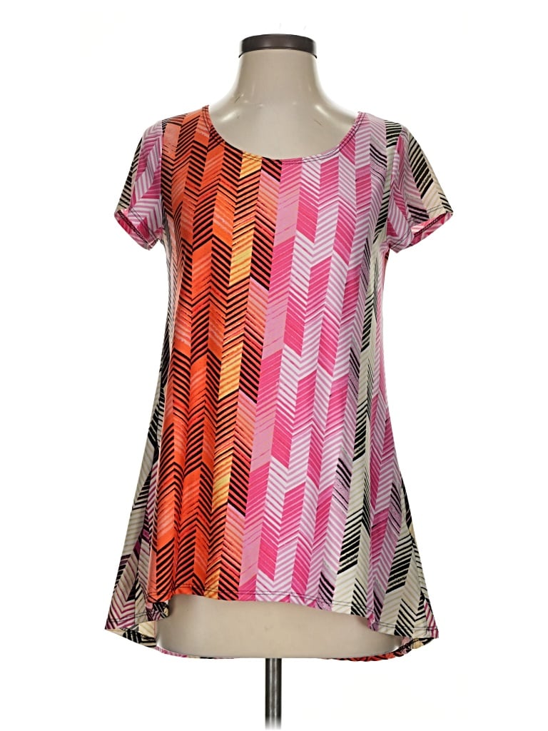 Pre-owned Cyrus Short Sleeve Top Pink Square Neckline Tops