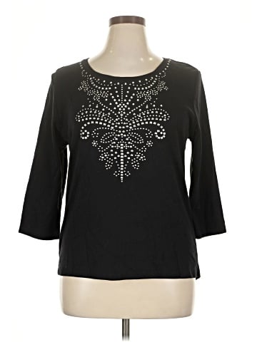 Karen Scott 3/4 Sleeve Top (view 1)