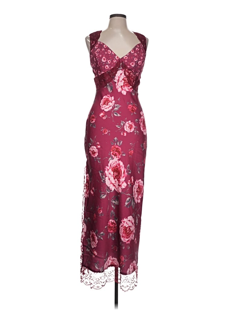 Pre-owned Avec Les Filles Cocktail Dress In Burgundy