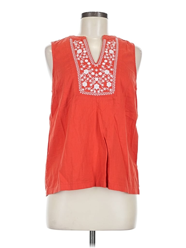 Pre-owned St. John's Bay Sleeveless Blouse In Red