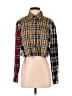 Unbranded Plaid Yellow Long Sleeve Blouse Size M - photo 1