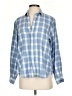 Frank & Eileen Checkered-gingham Blue Long Sleeve Button-Down Shirt Size XS - photo 1