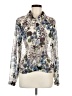 CAbi 100% Polyester Floral Silver Long Sleeve Blouse Size M - photo 1