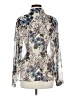 CAbi 100% Polyester Floral Silver Long Sleeve Blouse Size M - photo 2