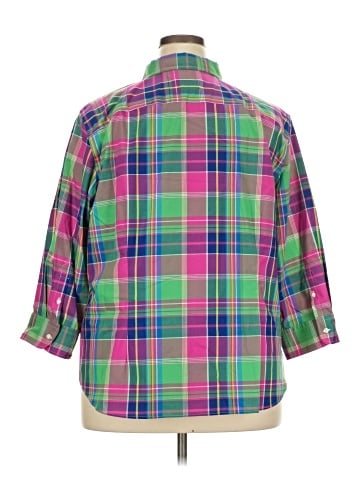 Chaps 3/4 Sleeve Button-Down Shirt (view 2)