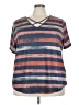 Emery Rose Stripes Blue Short Sleeve Top Size 5X - photo 1