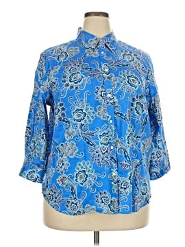 Chaps 3/4 Sleeve Button-Down Shirt (view 1)