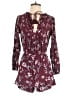 Greylin 100% Viscose Floral Burgundy Romper Size S - photo 1