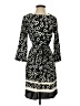 H&M 100% Polyester Print Black Casual Dress Size 4 - photo 1