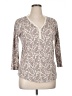 Chaps 100% Cotton Gray 3/4 Sleeve Blouse Size XL - photo 1