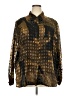 Fashion Bug 100% Polyester Animal Print Gold Long Sleeve Blouse Size 22 - photo 1