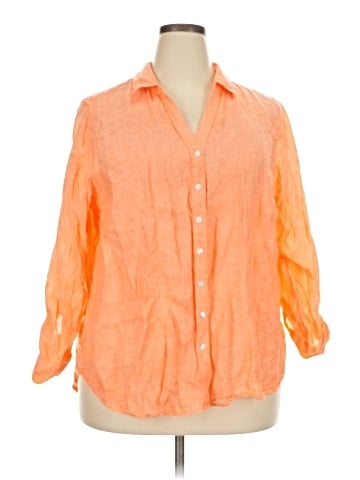 Sigrid Olsen 3/4 Sleeve Button-Down Shirt (view 1)