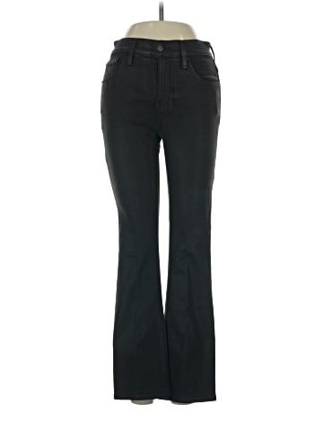 Madewell Kick Out Crop Jeans in True Black Wash: Coated Edition (view 1)