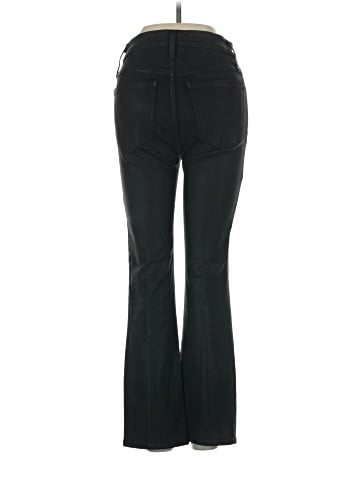 Madewell Kick Out Crop Jeans in True Black Wash: Coated Edition (view 2)