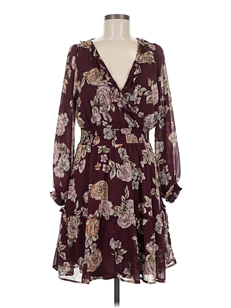 Pre-owned Maurices Casual Dress In Burgundy