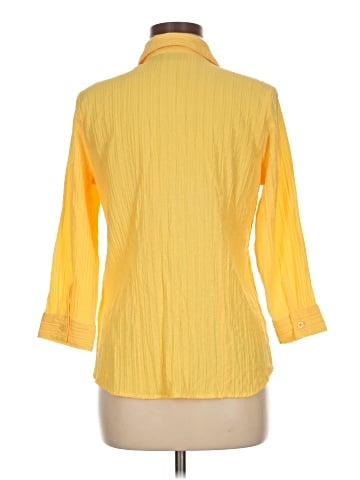 Basic Editions 3/4 Sleeve Button-Down Shirt (view 2)