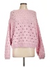 Divided by H&M 100% Polyester Hearts Pink Pullover Sweater Size L - photo 1