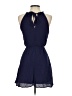 Blue Rain Solid Blue Cocktail Dress Size XXS - photo 2