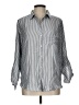 Velvet Heart Stripes Silver Long Sleeve Button-Down Shirt Size L - photo 1