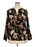Well Worn 100% Viscose Floral Brown Long Sleeve Blouse Size XXL - photo 1