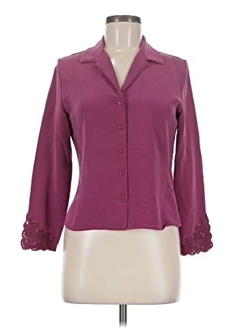Petite Sophisticate 3/4 Sleeve Silk Top (view 1)