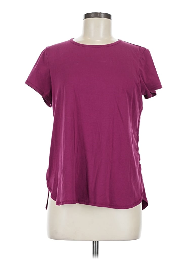 Pre-owned Jjill Short Sleeve T-shirt In Burgundy