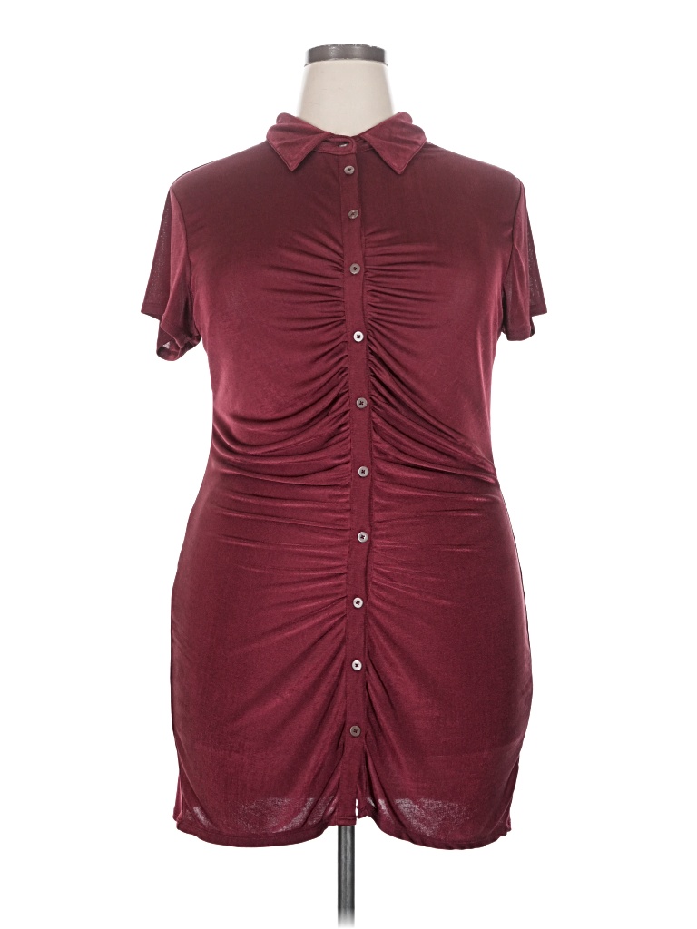 Pre-owned Wild Fable Casual Dress In Burgundy