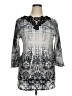 One World Gray 3/4 Sleeve Blouse Size XL - photo 1
