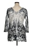 One World Gray 3/4 Sleeve Blouse Size XL - photo 2