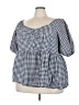 Terra & Sky Blue Short Sleeve Blouse Size 4X - photo 1