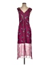 Coach Floral Pink Burgundy Cocktail Dress Size 2 - photo 1