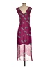 Coach Floral Pink Burgundy Cocktail Dress Size 2 - photo 2