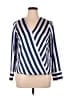 Apt. 9 100% Polyester Stripes Blue 3/4 Sleeve Blouse Size L - photo 1