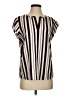Ivanka Trump 100% Polyester Stripes Ivory Short Sleeve Blouse Size S - photo 1