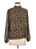 J.Crew Factory Store 100% Polyester Animal Print Brown Long Sleeve Blouse Size M - photo 1