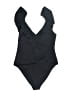 Wilfred Solid Black One Piece Swimsuit Size S - photo 2