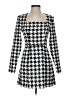 Express 100% Polyester Houndstooth Black Casual Dress Size XS - photo 1