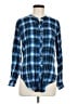 White Crow Plaid Blue Long Sleeve Button-Down Shirt Size M - photo 1