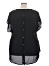 Lane Bryant 100% Polyester Houndstooth Silver Short Sleeve Blouse Size 22 - 24 Plus - photo 2