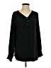 Maurices 100% Polyester Black Long Sleeve Blouse Size S - photo 1