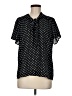 Pleione 100% Polyester Polka Dots Black Short Sleeve Blouse Size M - photo 1