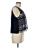 Aqua 100% Lurex Blue Sleeveless Blouse Size M - photo 4