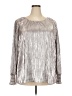 Ava & Viv 100% Polyester Metallic Silver Long Sleeve Blouse Size 3X - photo 1
